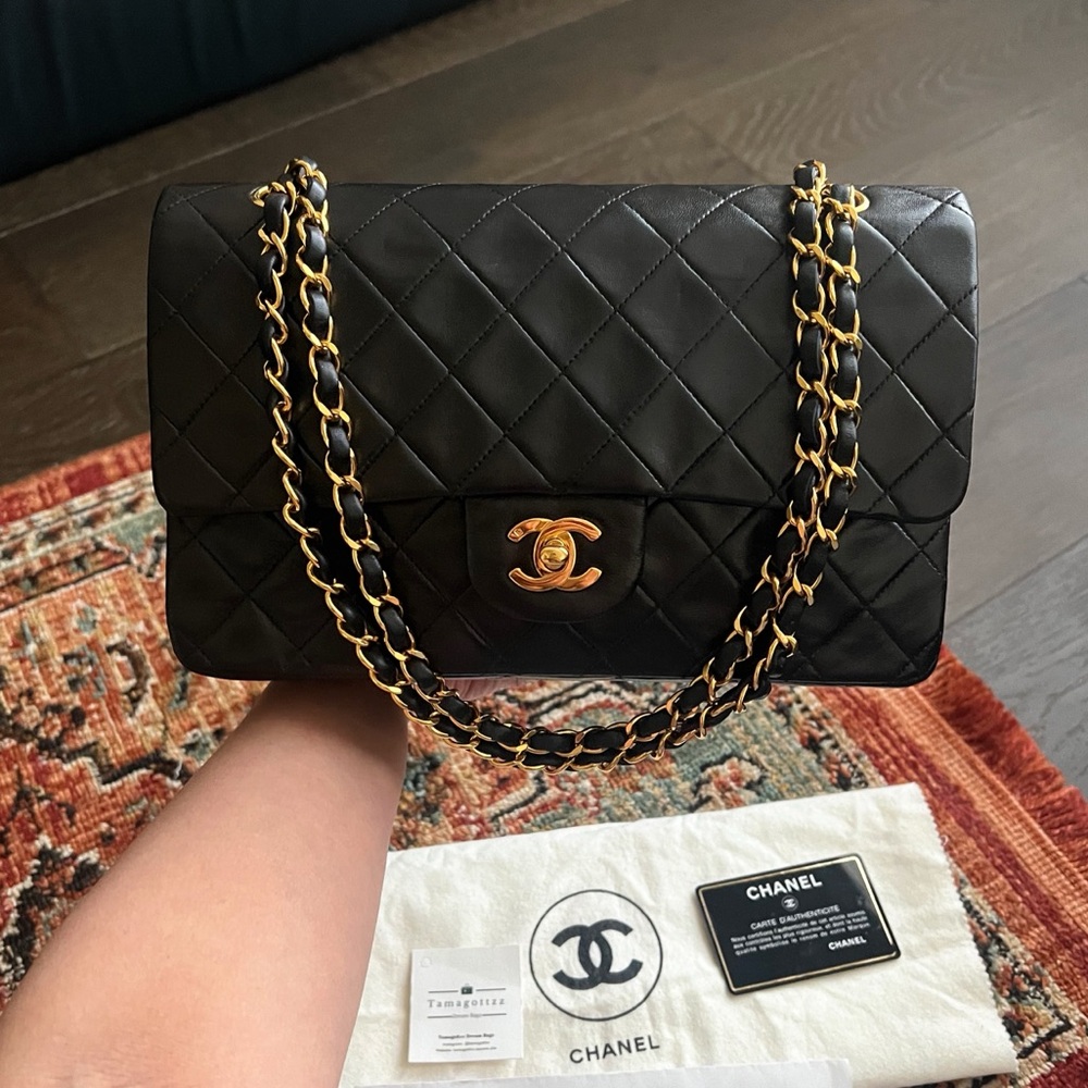 Chanel Classic Vintage Medium Black Double Flap Bag